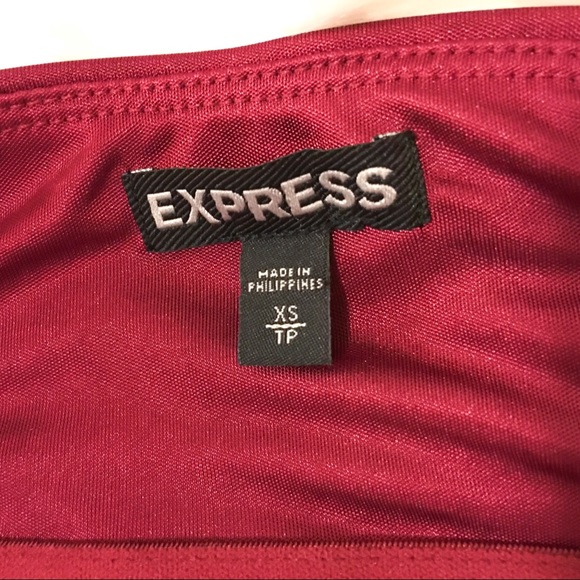 Express Ruffle Tube Top Dark Red - Picture 2 of 3